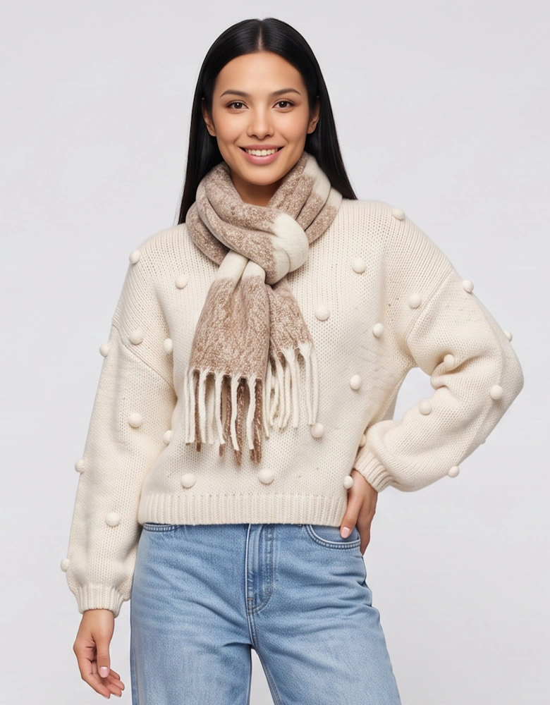 Multi Ladies Abstract Superfluffy Fringe Scarf