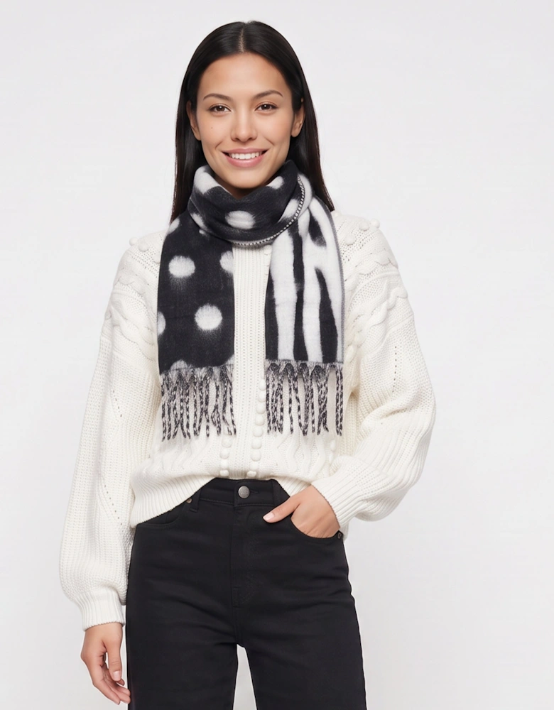 Multi Ladies Superfluffy Scarf With Tassels