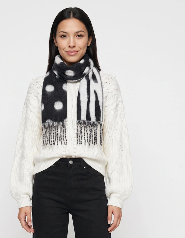 Multi Ladies Superfluffy Scarf With Tassels