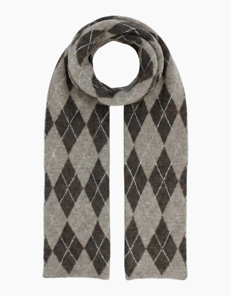 Multi Ladies Argyle Print Scarf