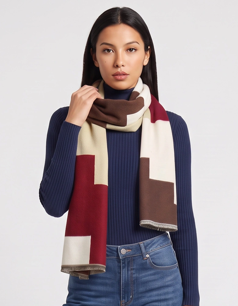 Multi Ladies Abstract Geometric Print Scarf