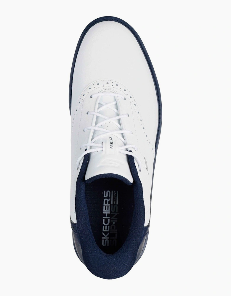 Skechers GO Golf Prestige Leather Men's White/Navy Golf Shoes