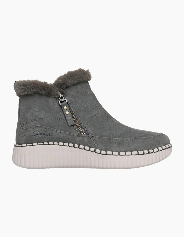 Skechers Wilshire Blvd Fresh Zip Leather Women's Olive Winter Ankle Boots
