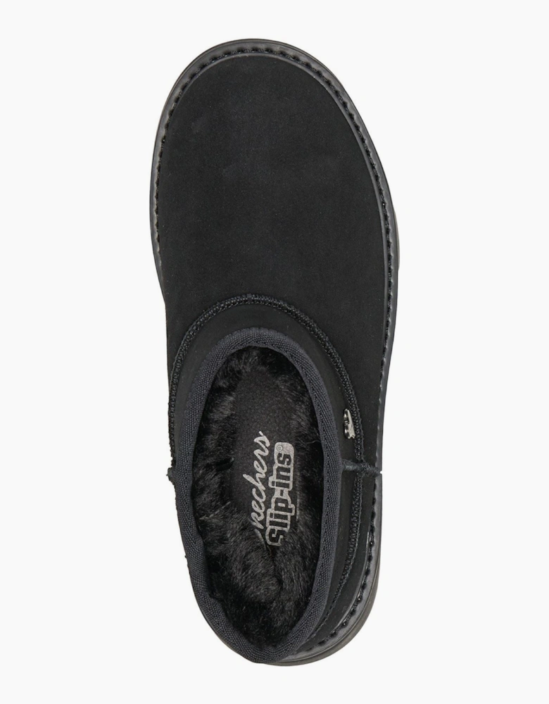 Skechers Keepsakes Cozy Mini Leather Women's Black Suede/Faux Fur Boots