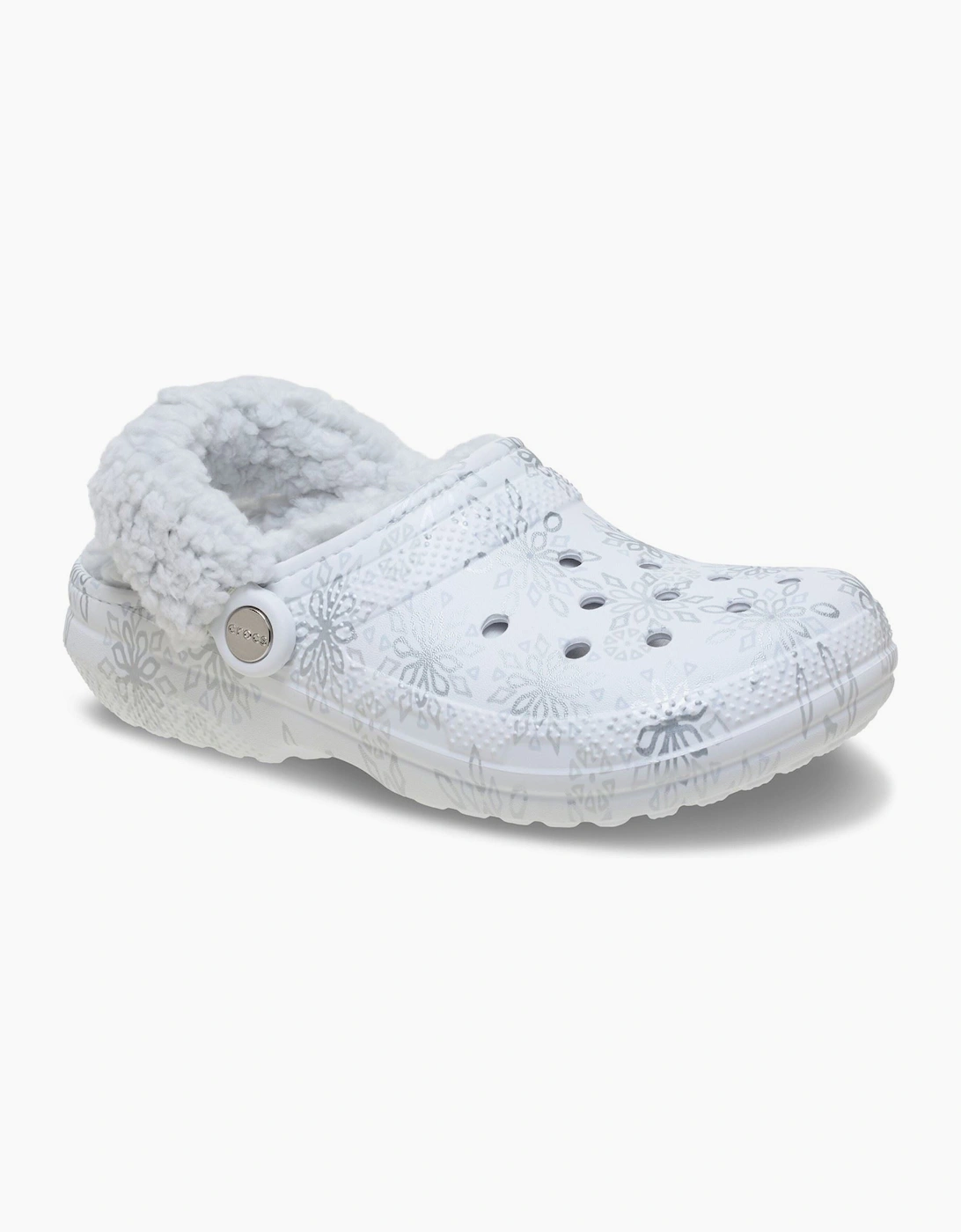 Crocs Classic Fleece Lined Polyester Blend Women's Snow White Clogs