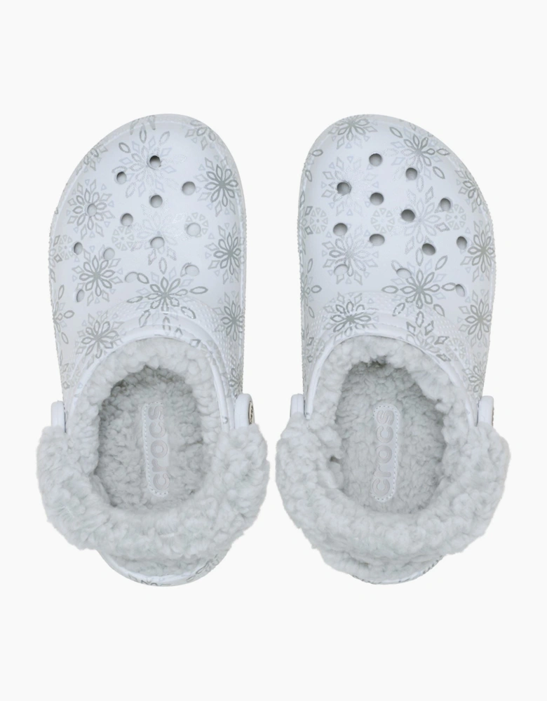 Crocs Classic Fleece Lined Polyester Blend Women's Snow White Clogs