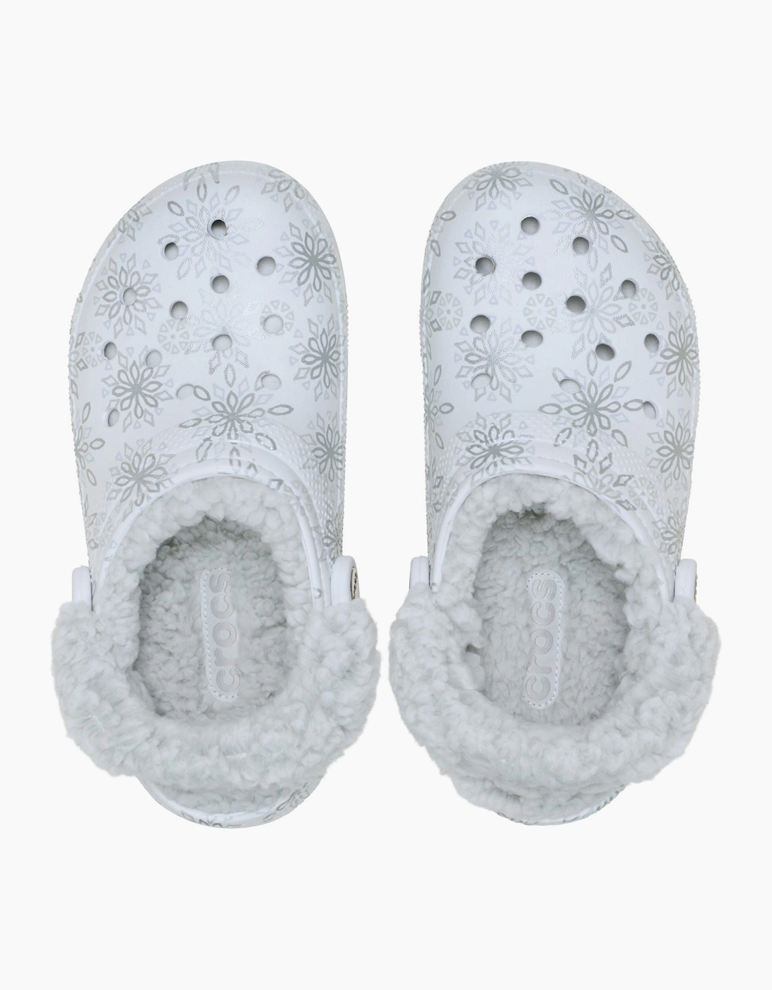 Crocs Classic Fleece Lined Polyester Blend Women's Snow White Clogs