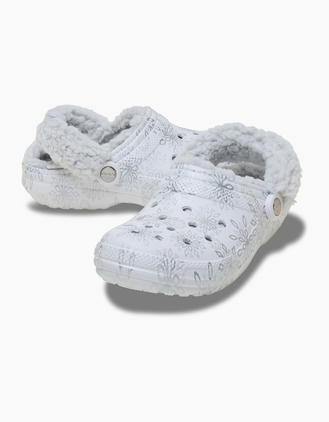 Crocs Classic Fleece Lined Polyester Blend Women's Snow White Clogs