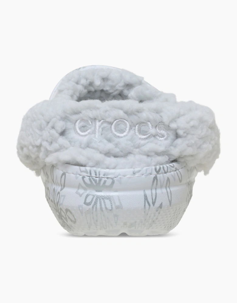 Crocs Classic Fleece Lined Polyester Blend Women's Snow White Clogs