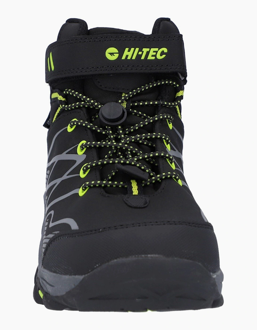 Hi-Tec Blackout Mid Polyester Boy's Black/Lime Hiking Boots