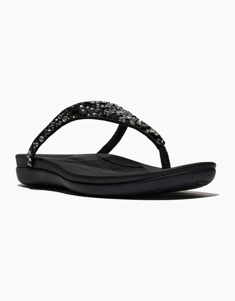 Fitflop Solay Mixed-Crystal Textile Women's Black Sandals