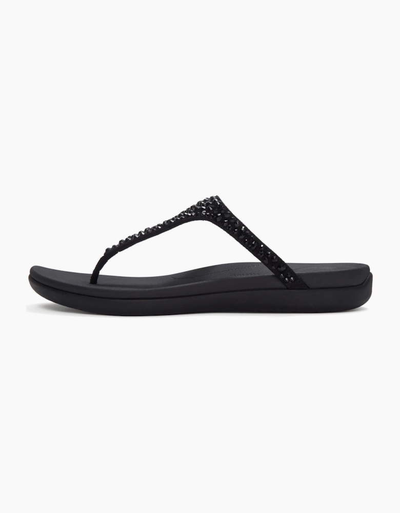 Fitflop Solay Mixed-Crystal Textile Women's Black Sandals