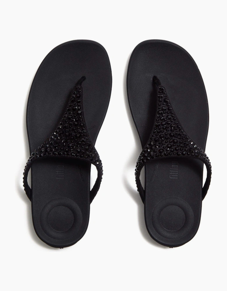 Fitflop Solay Mixed-Crystal Textile Women's Black Sandals