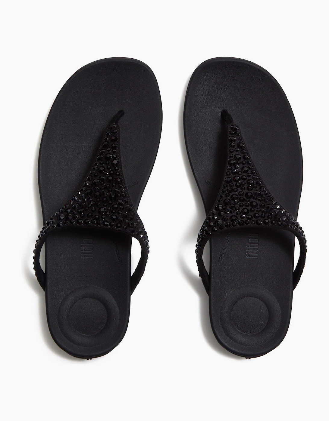Fitflop Solay Mixed-Crystal Textile Women's Black Sandals