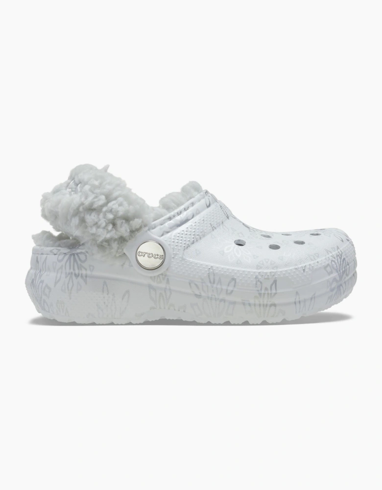 Crocs Classic Fleece Lined Kid Girl's Snow White Casual Shoes - Clogs