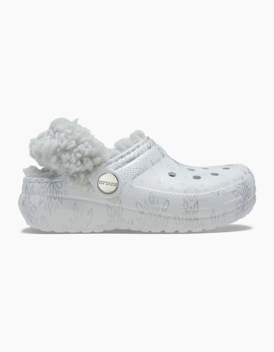 Crocs Classic Fleece Lined Kid Girl's Snow White Casual Shoes - Clogs
