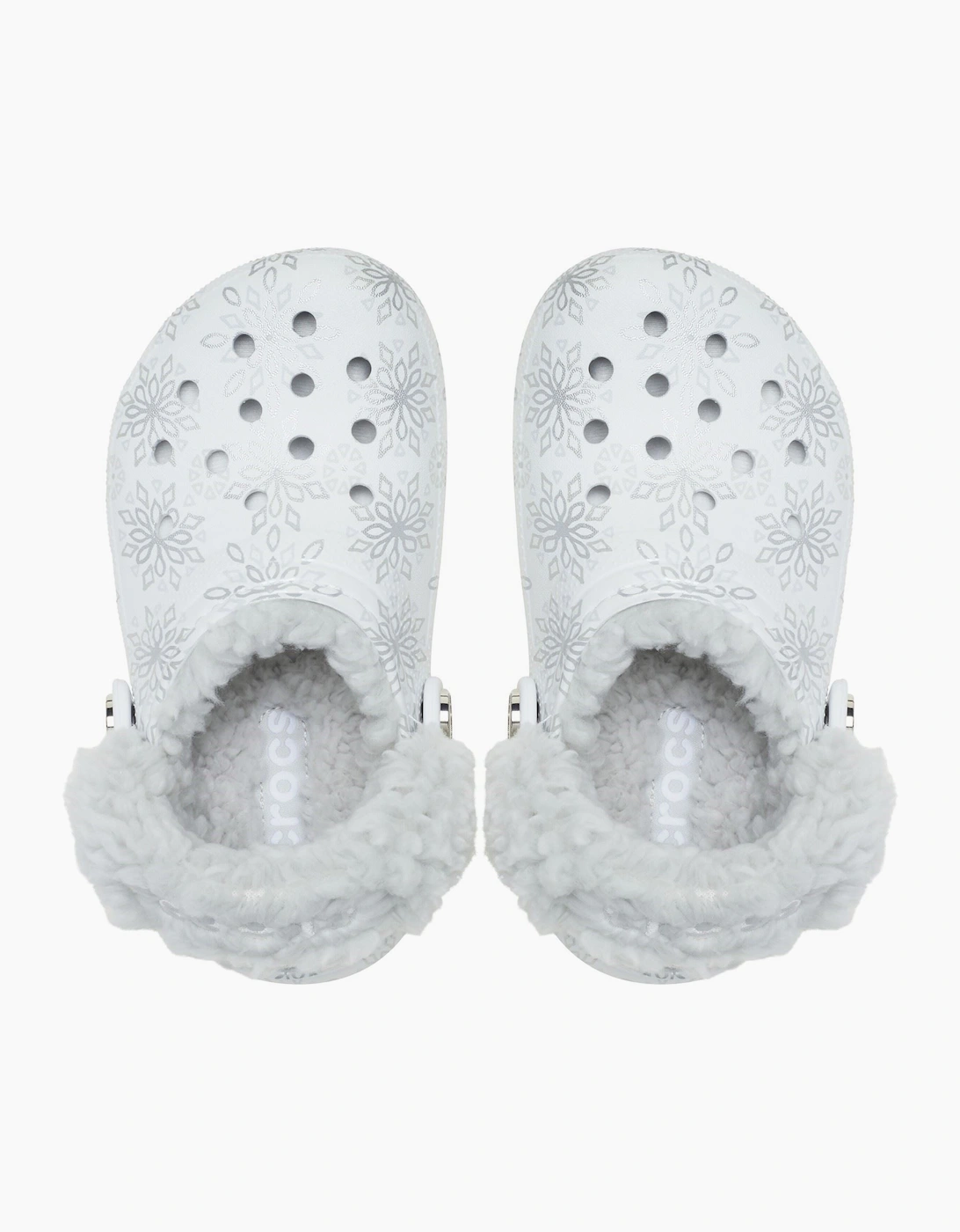 Crocs Classic Fleece Lined Kid Girl's Snow White Casual Shoes - Clogs