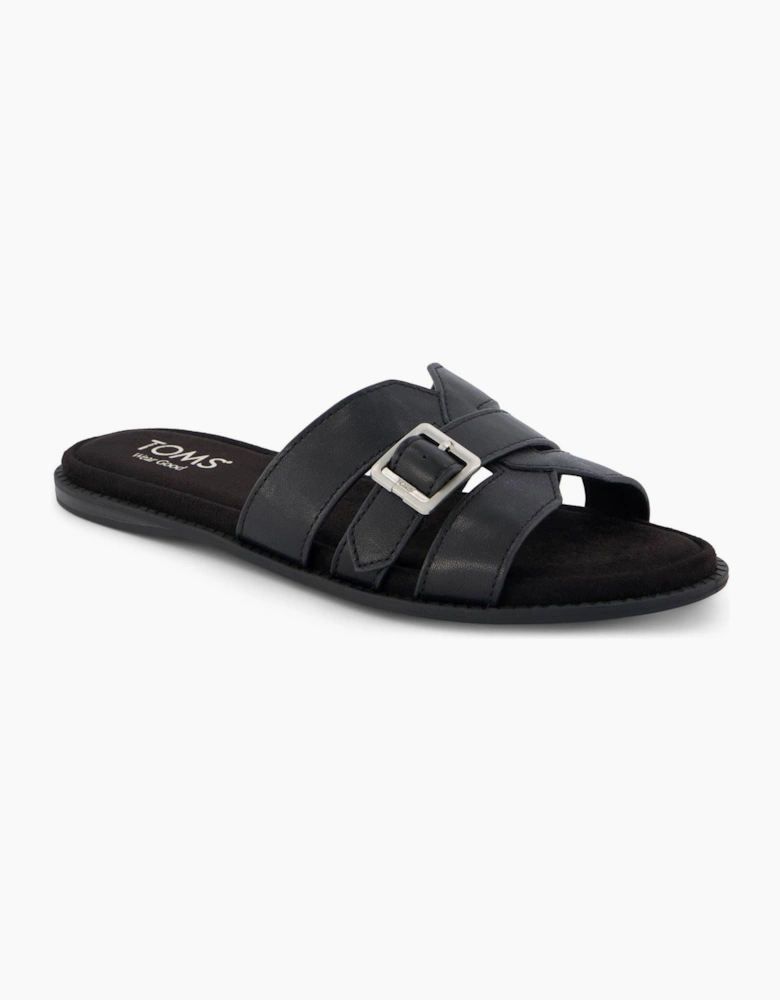 TOMS Sol Leather Women's Black Sandals