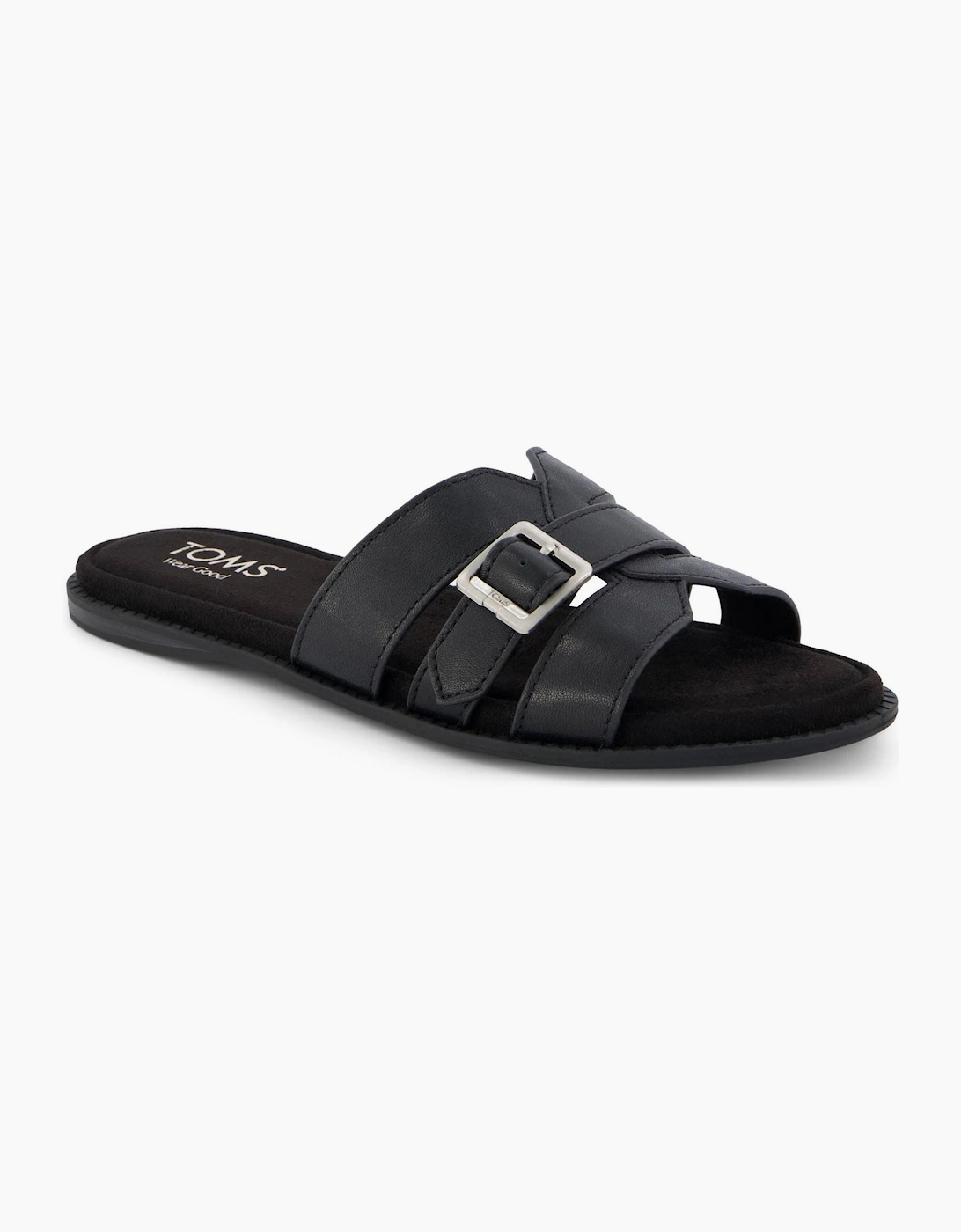 TOMS Sol Leather Women's Black Sandals