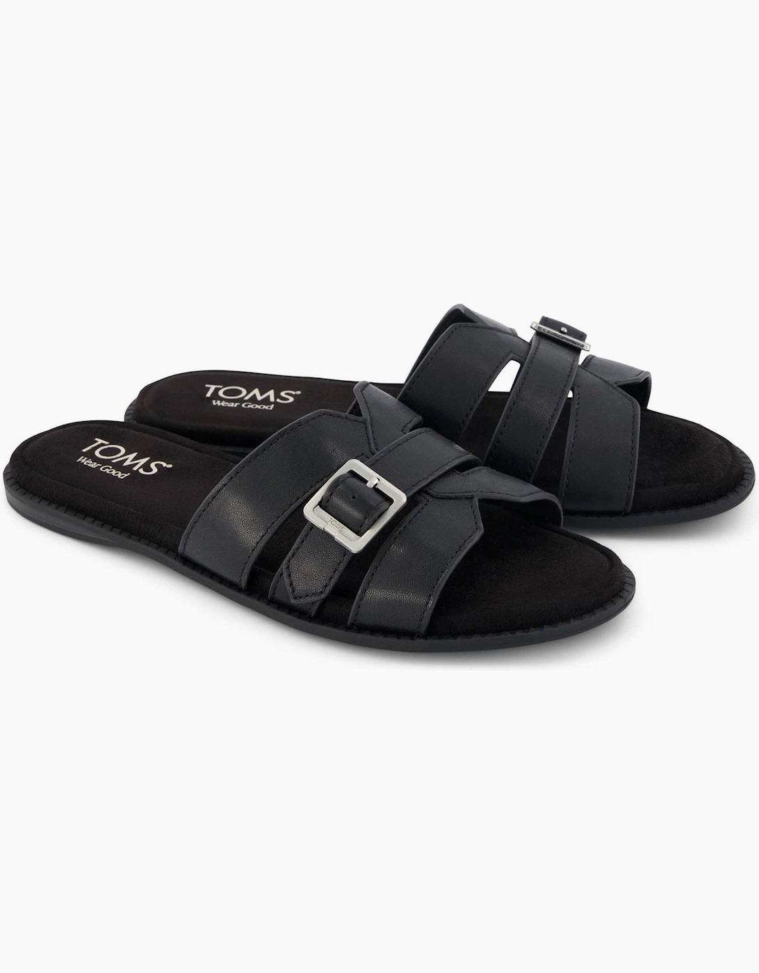 TOMS Sol Leather Women's Black Sandals