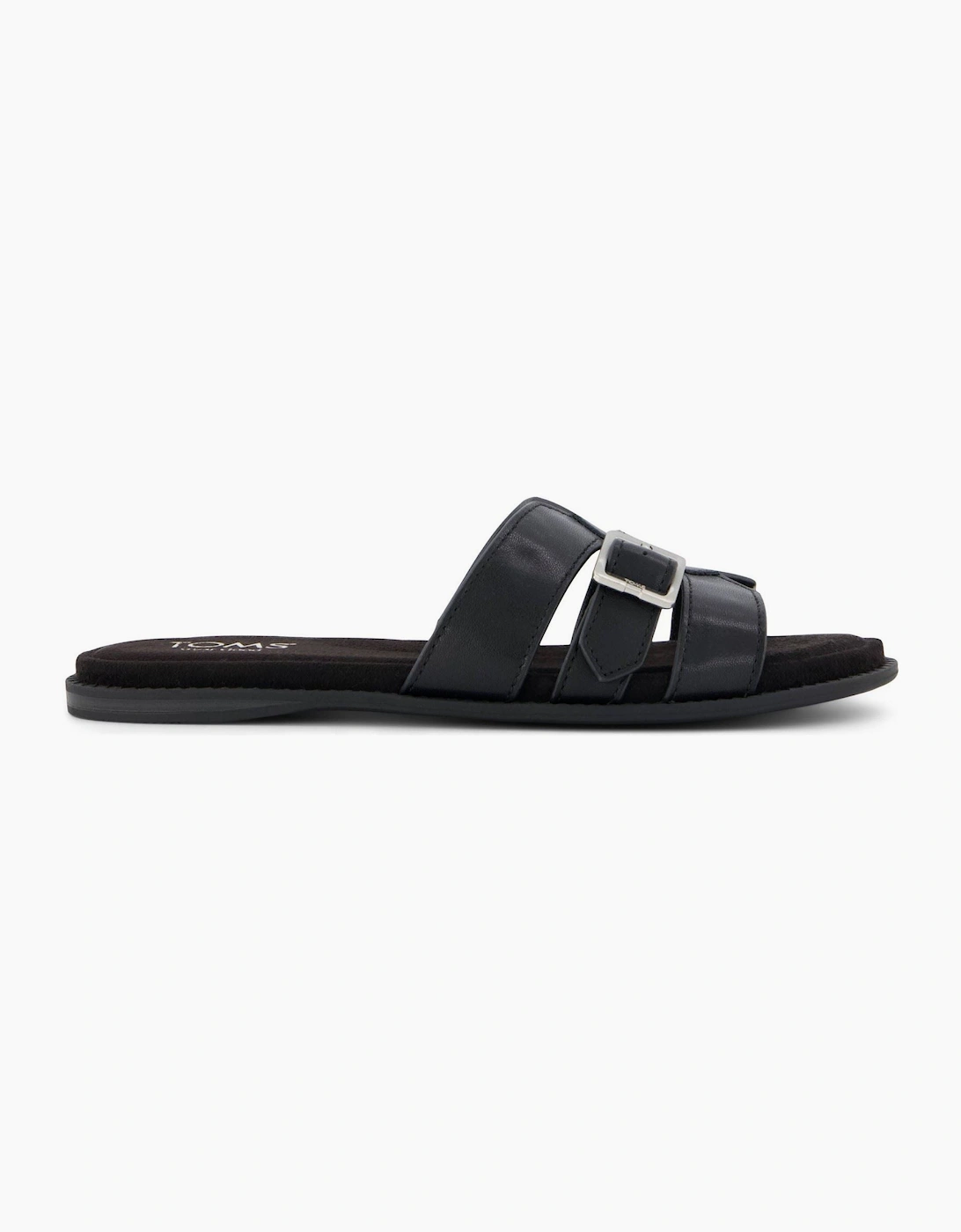 TOMS Sol Leather Women's Black Sandals