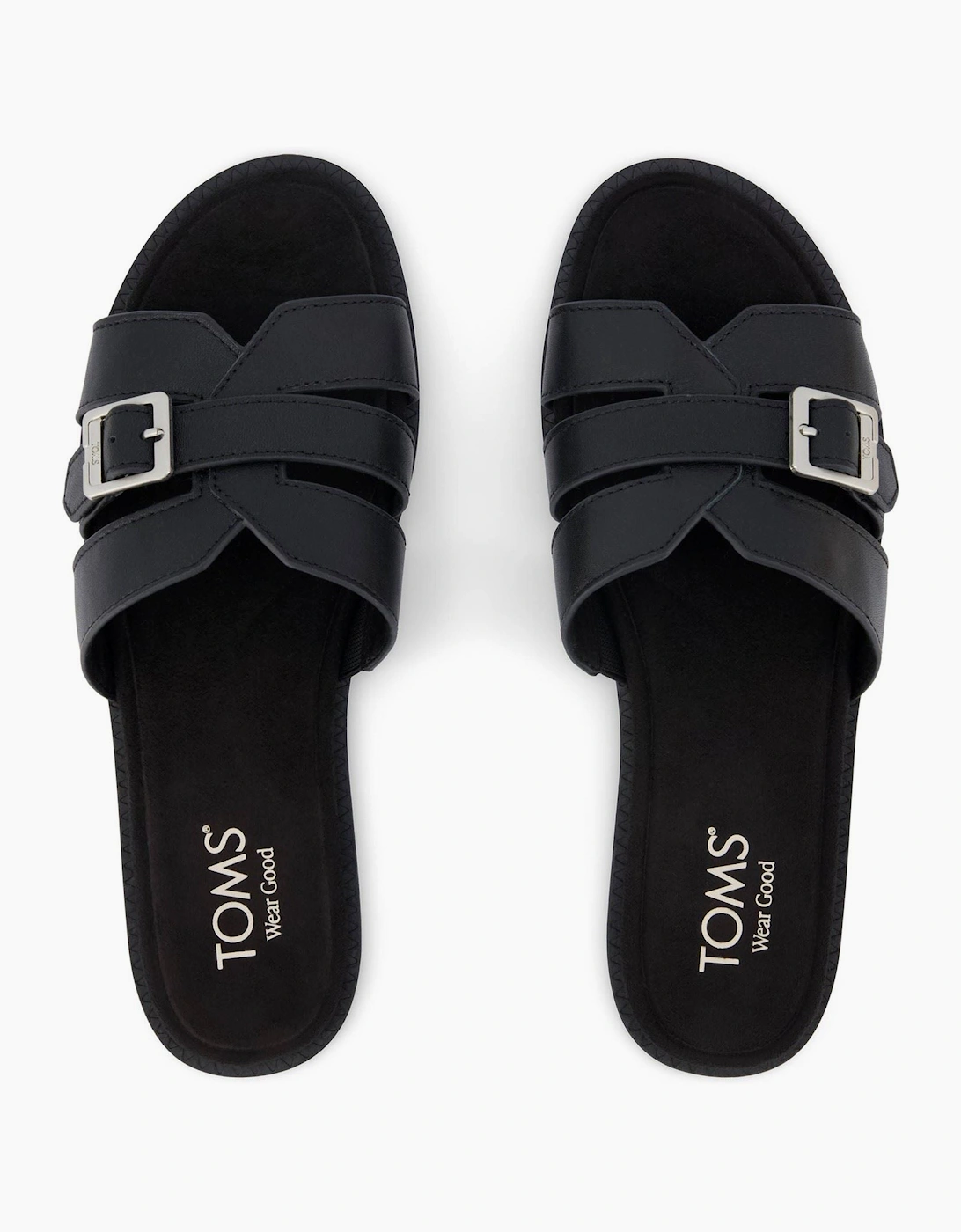 TOMS Sol Leather Women's Black Sandals