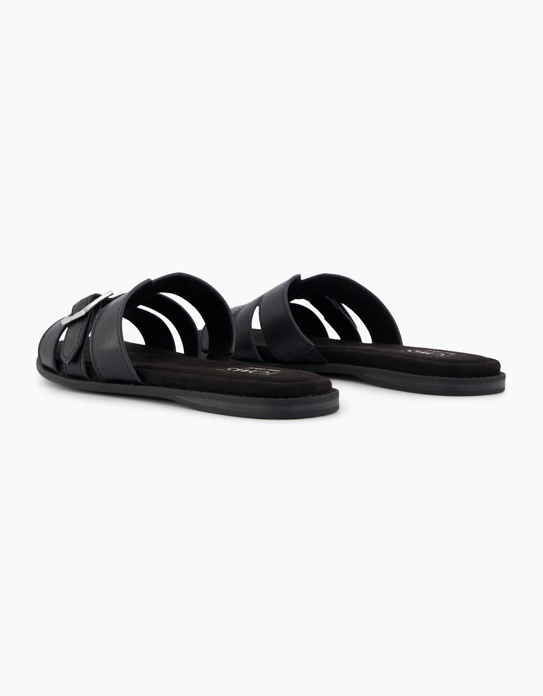 TOMS Sol Leather Women's Black Sandals