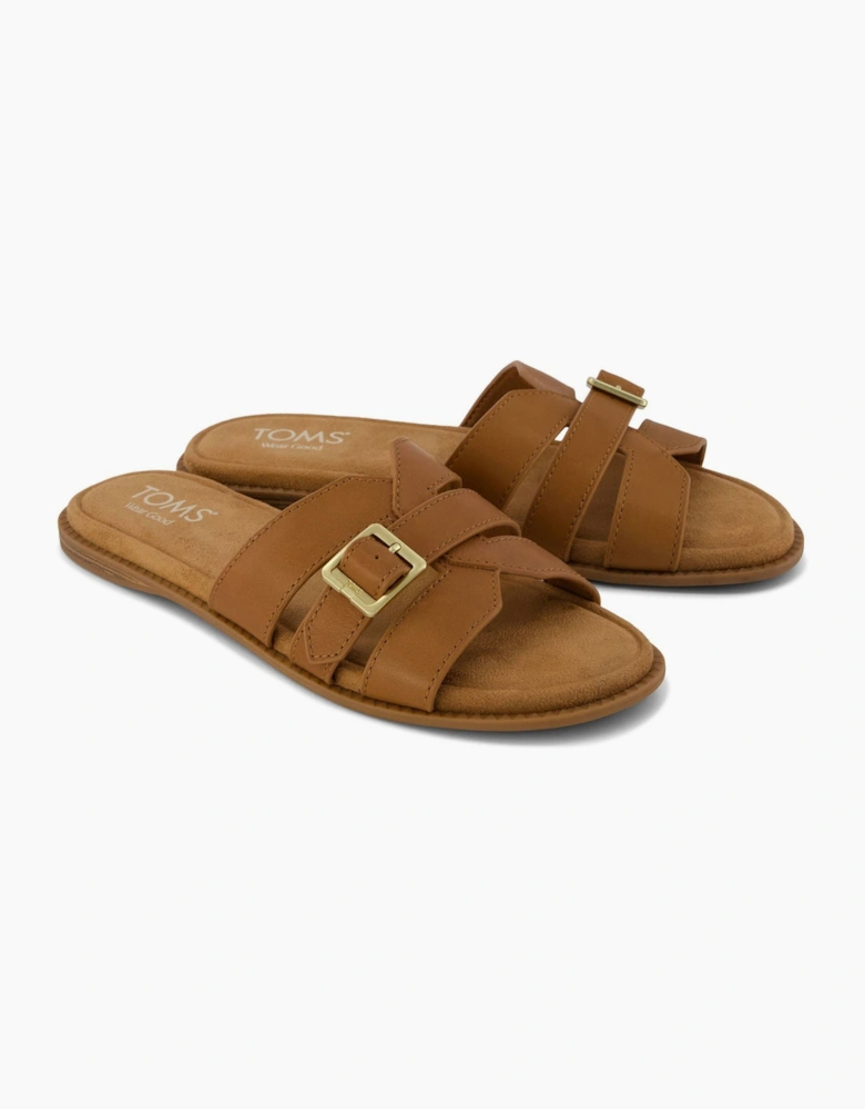 TOMS Sol Leather Women's Brown Sugar Sandals