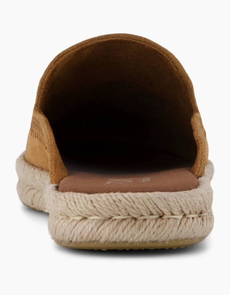 TOMS Santiago Leather Women's Brown Sugar Slippers