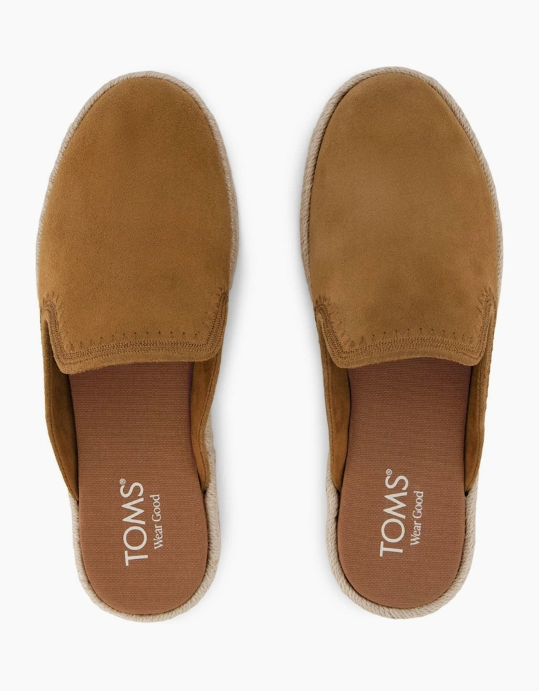TOMS Santiago Leather Women's Brown Sugar Slippers