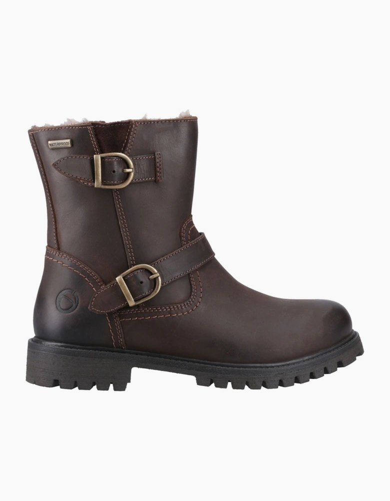 Cotswold Tetbury Leather Women's Brown Heeled Ankle Boots