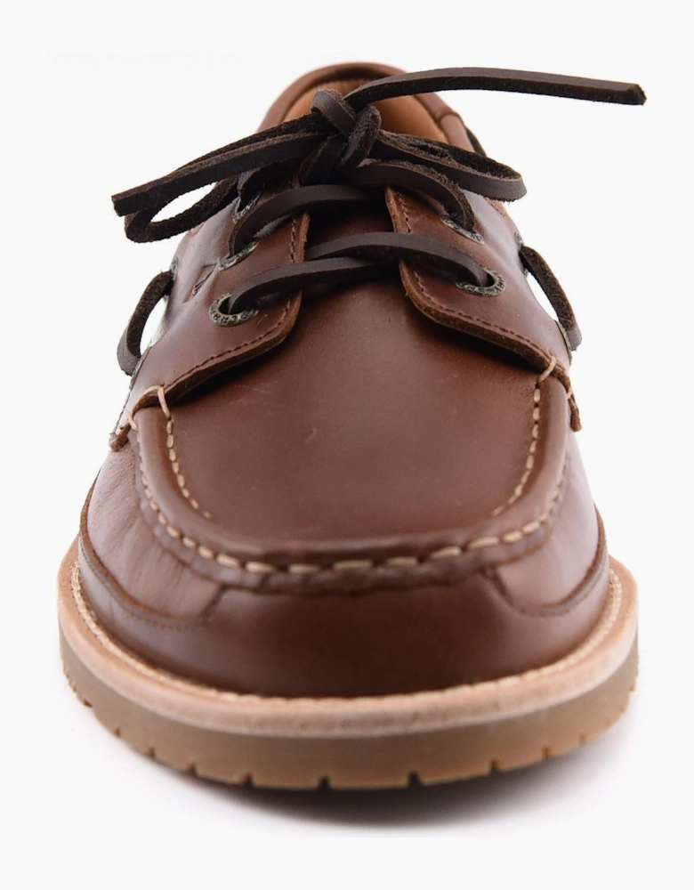Sperry Mini Lug 3 Eye Leather Men's Brown Boat Shoes