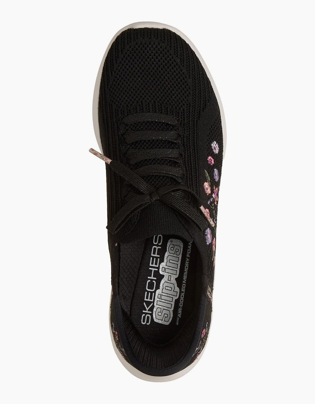 Skechers Ultra Flex 4.0 Sweet Petals Textile Women's Black Knit/Multi Trim Trainers