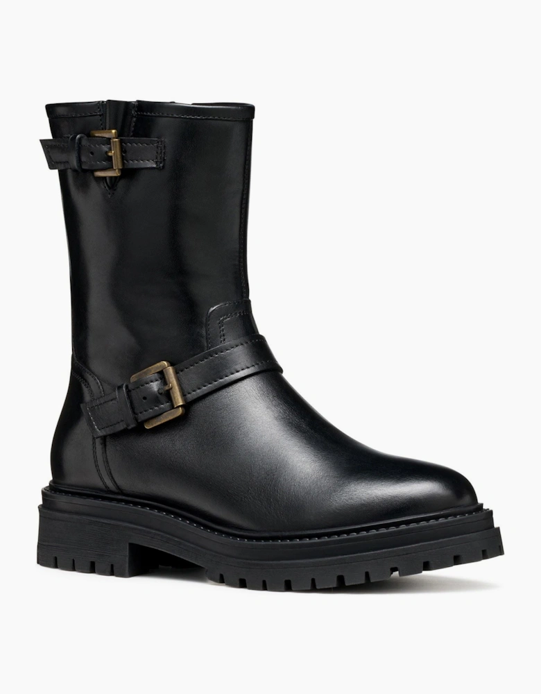 Geox D Iridea D Leather Women's Black Boots
