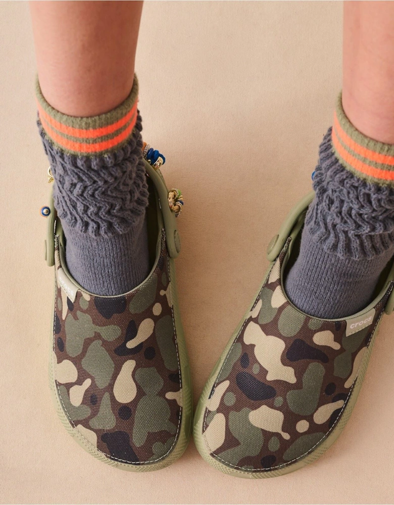 Crocs Classic Crafted Camo Textile Blend Men's Tac Green Clogs