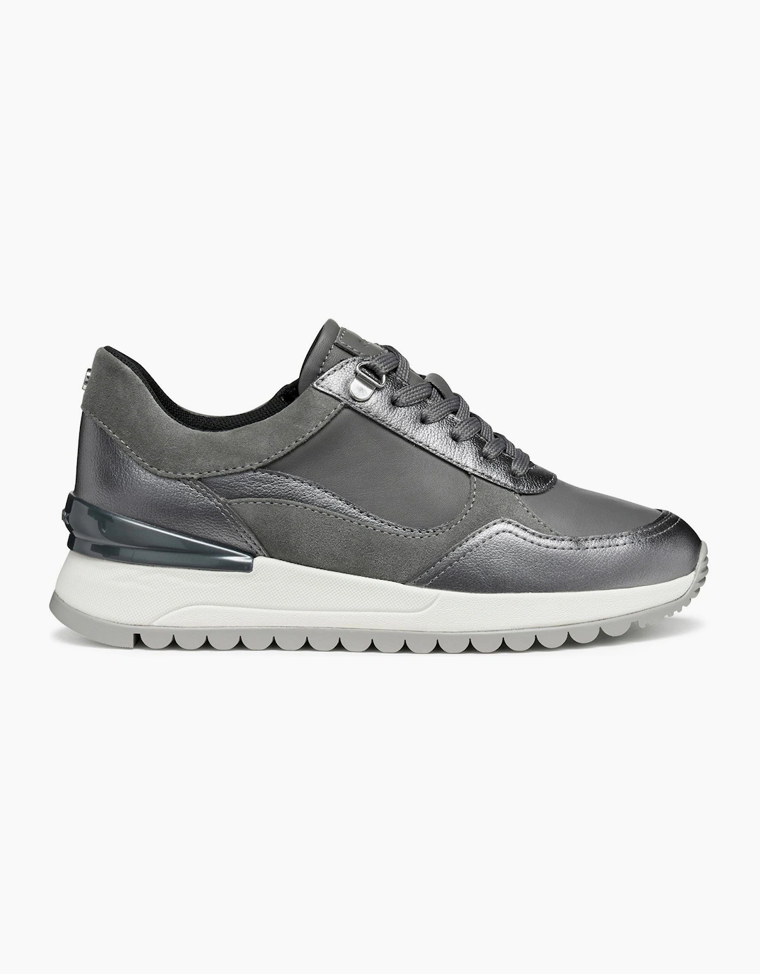 Geox D Desya A Leather Women's Dark Grey/Gun Trainers