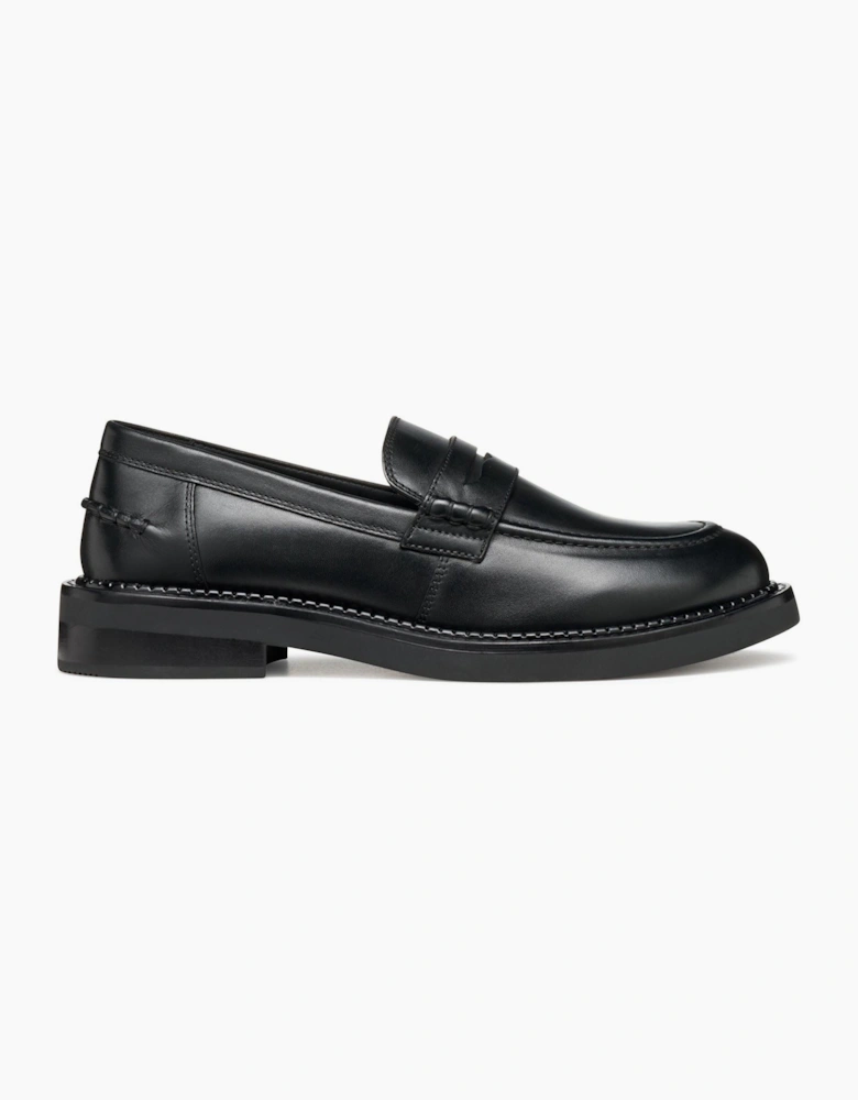 Geox D Serilda E Leather Women's Black Moccasins Shoes
