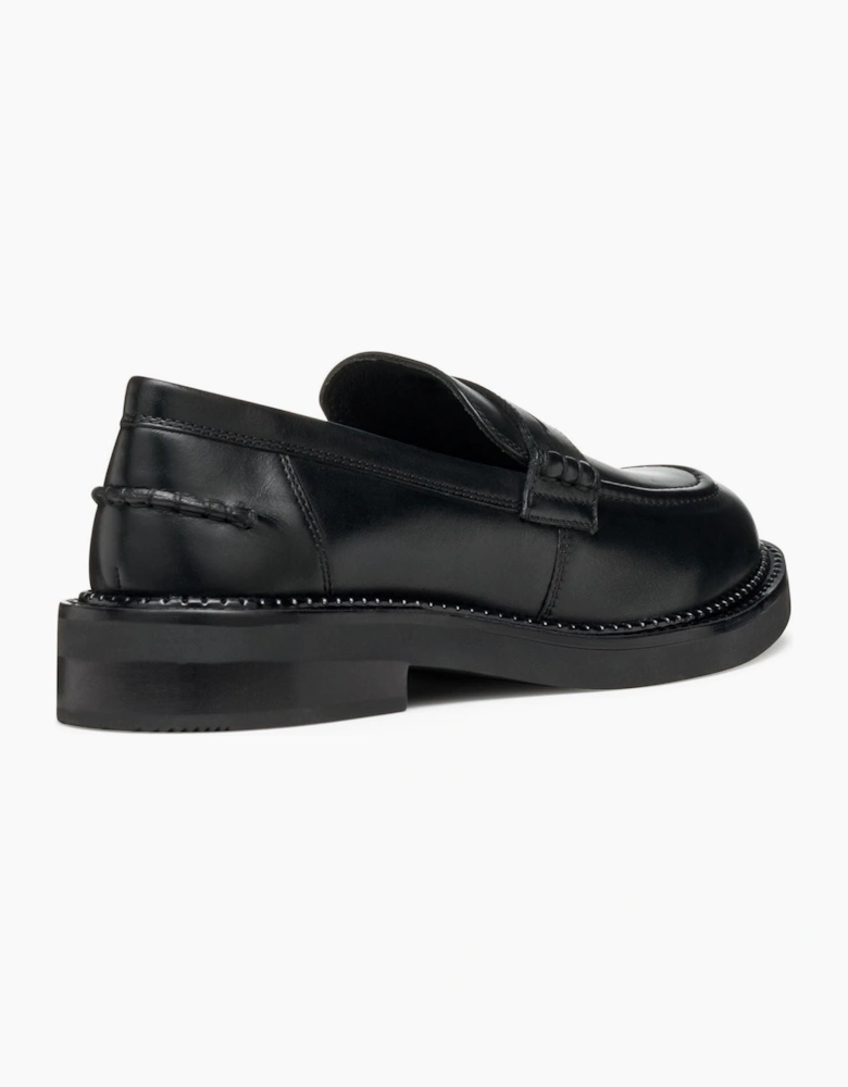 Geox D Serilda E Leather Women's Black Moccasins Shoes