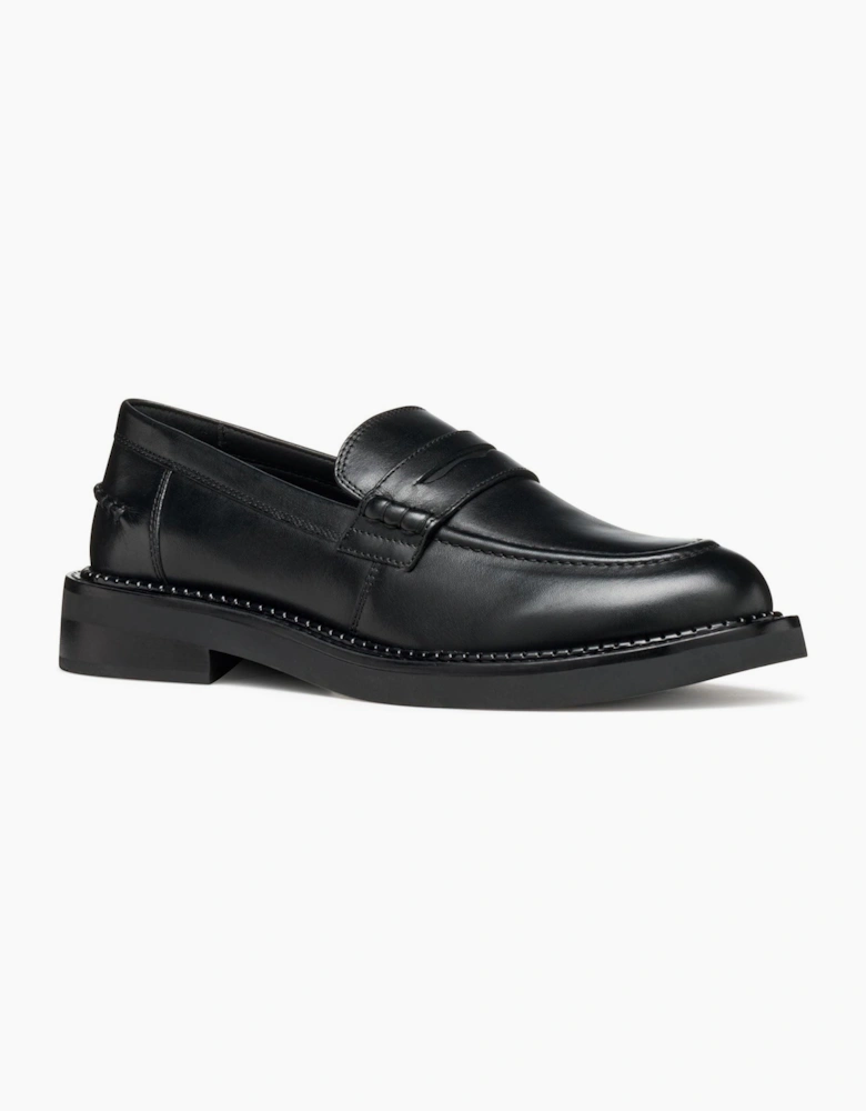 Geox D Serilda E Leather Women's Black Moccasins Shoes