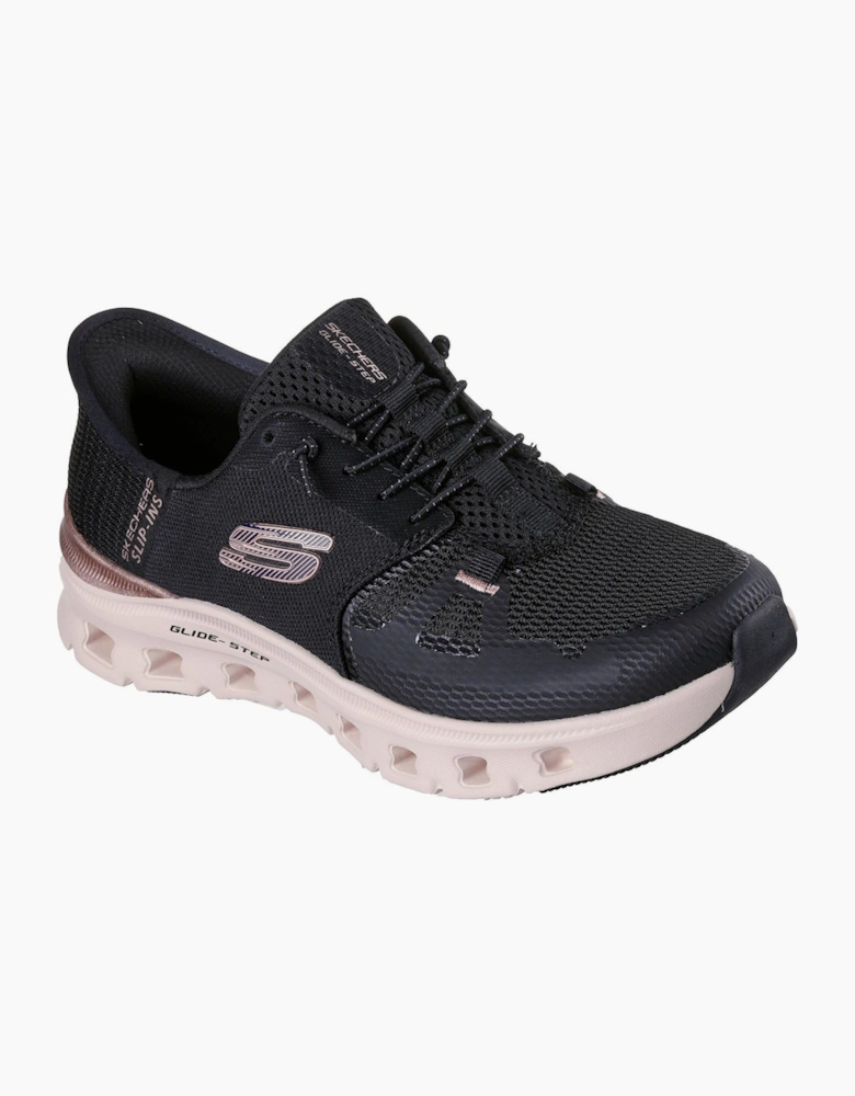 Skechers Glide-Step Pro Radiant Stride Womens Black Mesh/Rose Gold Trim Trainers