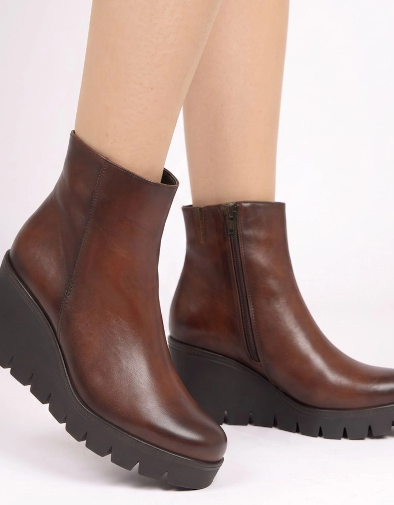Utopia Womens Wedge Heel Ankle Boots