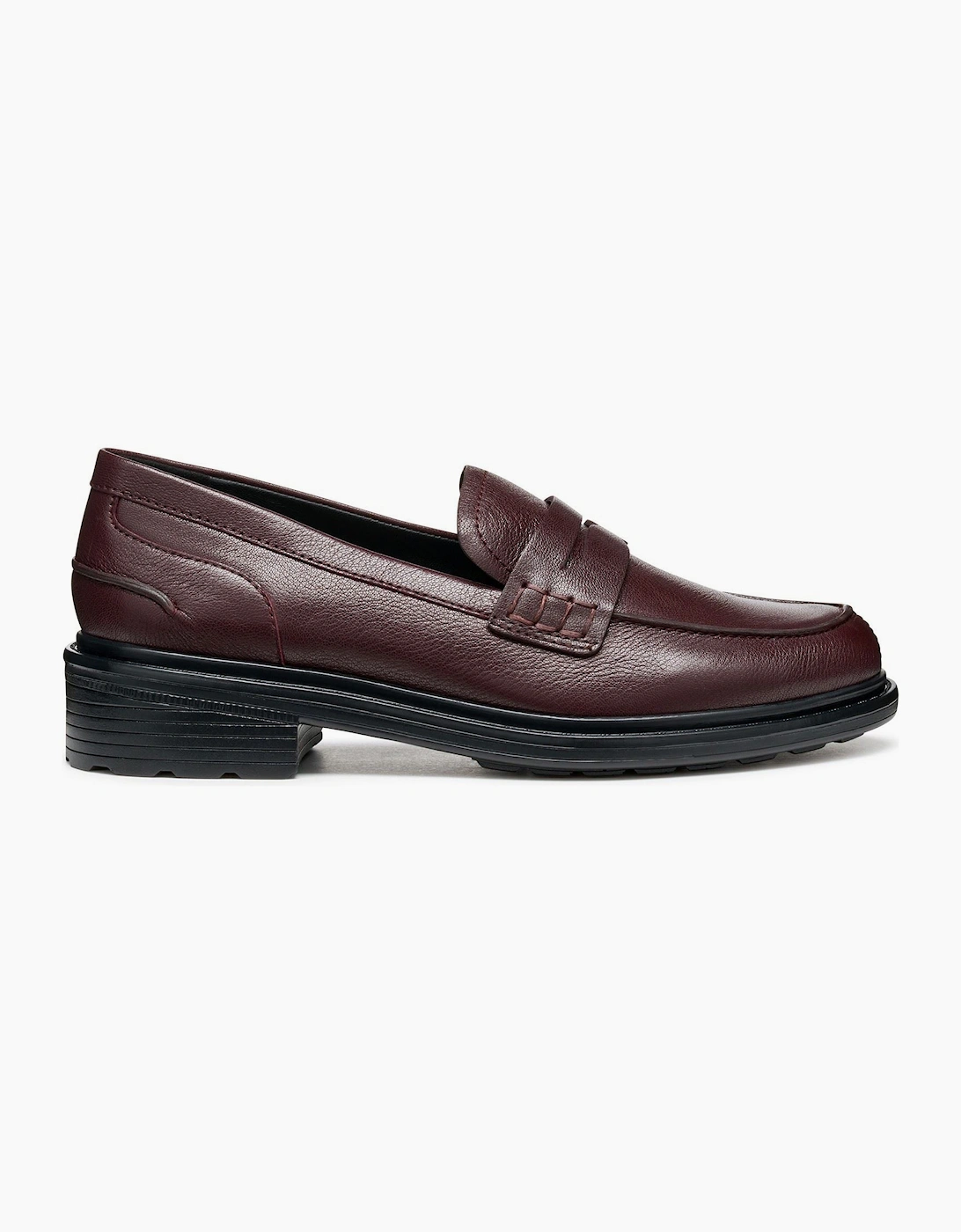 Geox D Walk Pleasure F Leather Women's Wine Moccasins Shoes