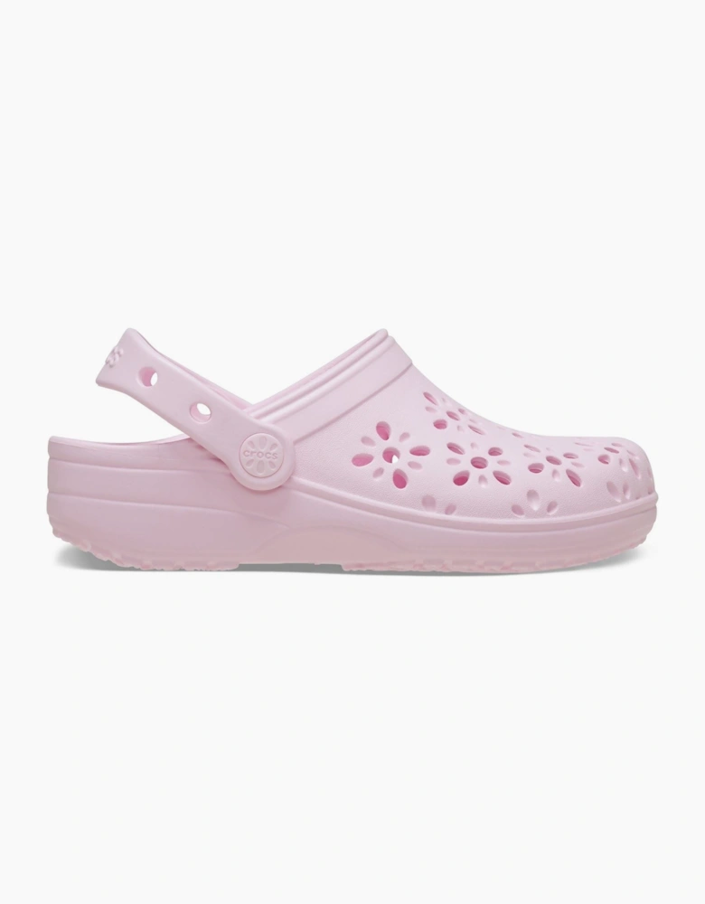 Crocs Classic Floral Cut Out EVA Kid's Pink Milk Clogs
