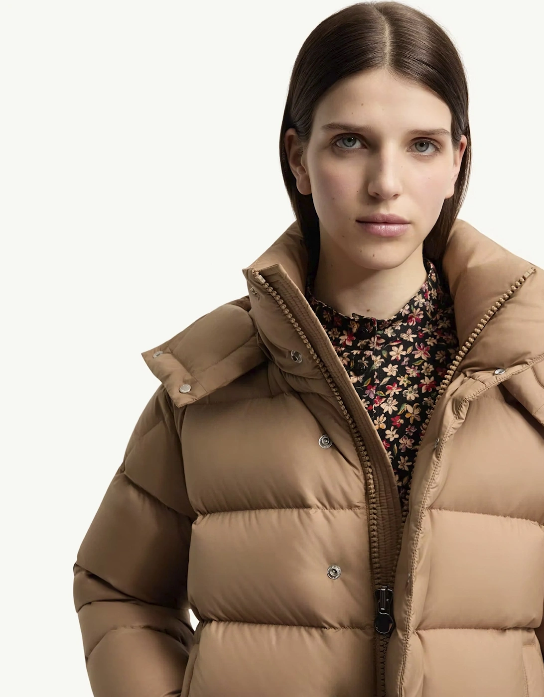 Womens Moncler Maya 70 Jacket Beige