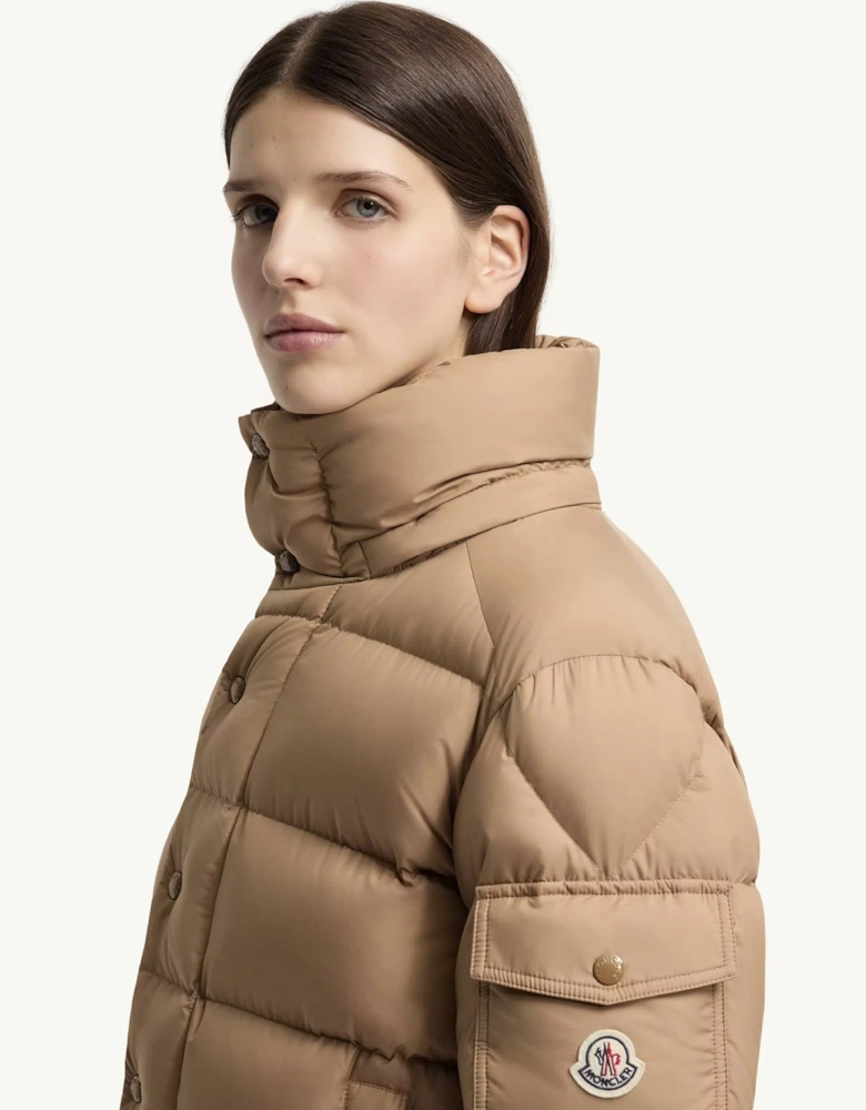 Womens Moncler Maya 70 Jacket Beige