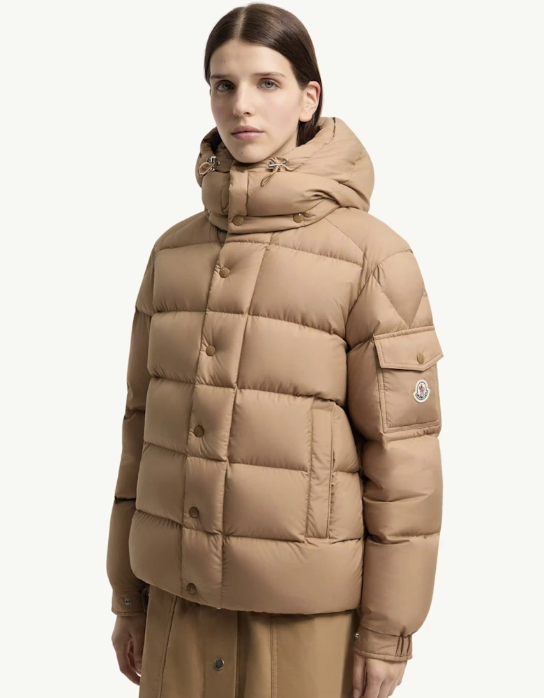 Womens Moncler Maya 70 Jacket Beige