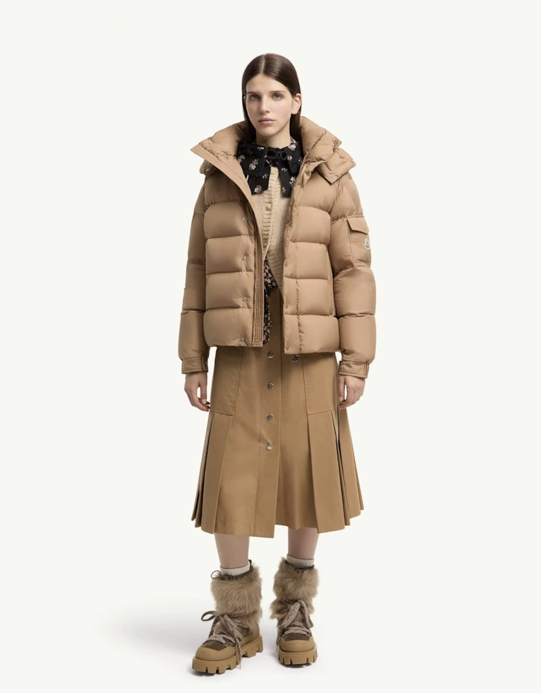 Womens Moncler Maya 70 Jacket Beige