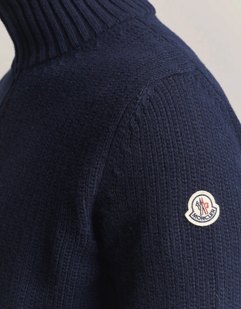 Zip Cardigan Navy