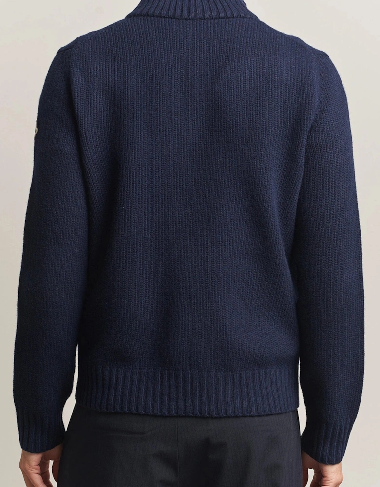 Zip Cardigan Navy