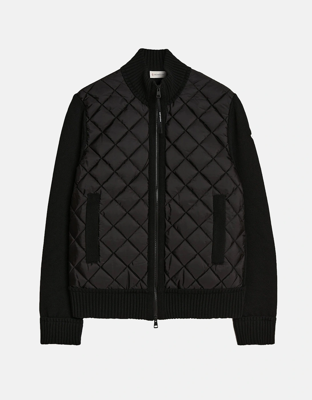 MONCLER | Black wool and cashmere blend zip-up padded cardigan | Man | L - Image 4
